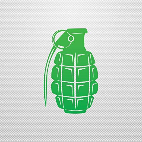 Decal Sticker Hand Grenade Weatherproof Motorbikes Activity Permanen Green (6 X 3.82 In)
