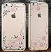 iPhone 6/6s Crystal TPU Cover-Aurora Fashion Transparent Hard PC + TPU Graden Flower Case with Original Swarovski Element for iPhone 6/6s 4.7 Inch(Gold+Pink)