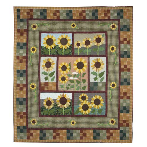 Patch Magic King Sun Burst Quilt, 105-Inch by 95-Inch