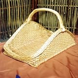 Traditional handmade wicker log basket / carrier