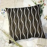 Bettino - Brown Wave Decorative Pillow Cushion / Floor Cushion (23.6 by 23.6 inches)