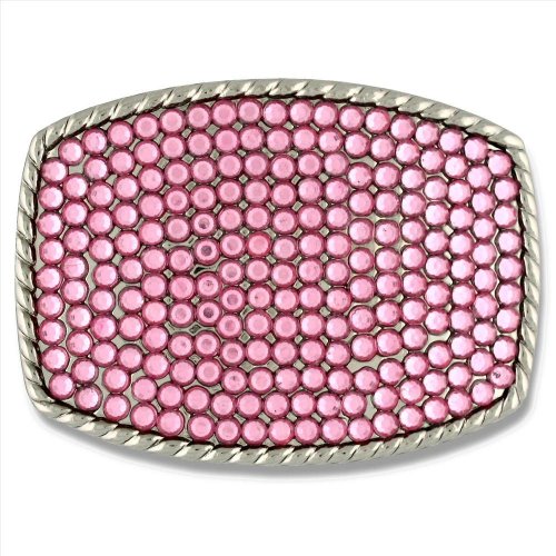 Pink Rhinestones Belt Buckle