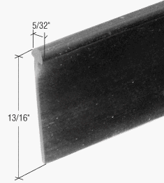 CRL Black T Type Shower Door Bottom Seal and Sweep - 36 in long