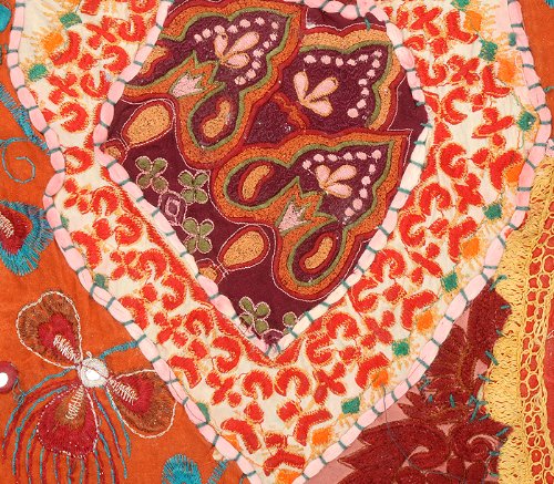 Imagen 3 de Almohada de algodón de la India para cubrir el caso Tapestry Patchwork Cojín Tamaño 16 x 16 pulgadas Juego de 2 piezas