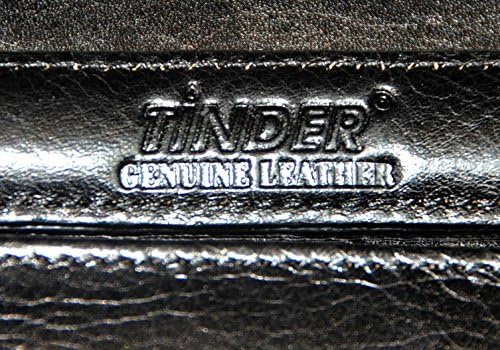 Tinder 100% Genuine CowHide Leather(From Italy) Portfolio Briefcase with concealable Handle: WH605-BK