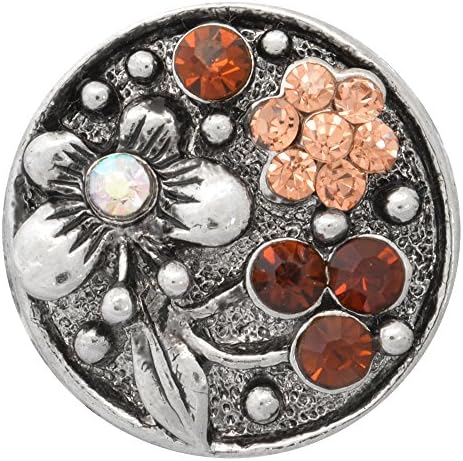 Brown Spring Fling Silver Nugz - interchangeable jewelry snap