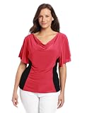 Star Vixen Womens Plus-Size Flutter Sleeve Colorblock Top