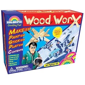 Colorific - Wood Worx - Jet Fighter Craft Activity Kit