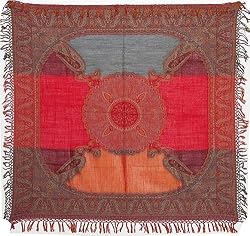 Paisley Scarf Wool Square Winter Accessory 40 x 42 inches (sjmwr039)