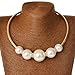 Womens Large Artificial Pearl Rhinestone Bib Collar Charm Necklace Pendant