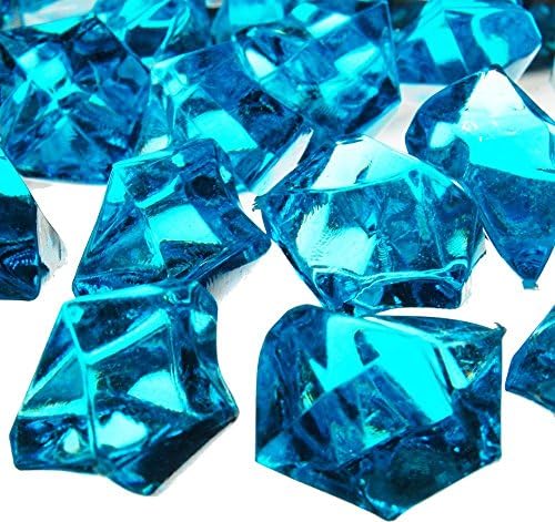 1 Pounds of Turquoise Acrylic Ice Rock Vase Gems or Table Scatters
