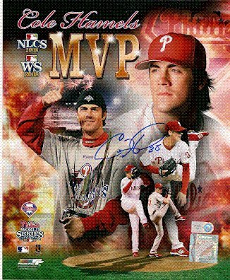 Autographed/Hand Signed Photo Cole Hamels Philadelphia Phillies