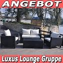 Lounge Gartenmöbel PolyRattan Sitzgruppe - SCHWARZ
