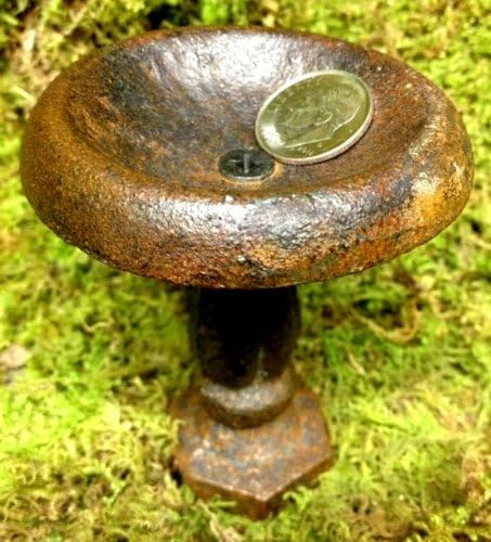 Fairy Garden Miniature Dollhouse Small Birdbath Cast Iron