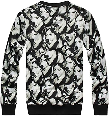 Yhting Men's Fashion Skateboard Boy Fleeces Casual Sweater Athletic Sweatshirt <Whimsy Huskies>