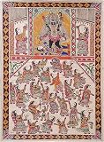 ShalinCraft Asian Art from India Madhubani Folk Paintings Home Decor Organic Color Paper 22 x 30 (madht304)