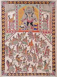 Asian Art from India Madhubani Folk Paintings Home Decor Organic Color Paper 22 x 30 inches (madht304)