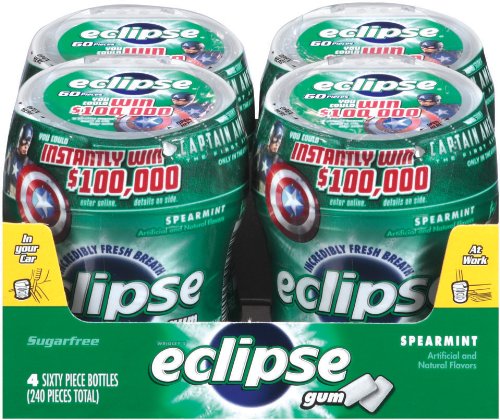 Eclipse Big E Spearmint Gum, 60-Count Pieces (Pack of 4)