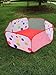 HURRY!! LIMITED TIME OFFER!!! Durable Ball Pit Cute Six Sided Hexagon Polka Dot Children Ball Pit with Carry Tote (Ball Sold Separately) Great and Exciting Gift for ANY AGE By Playou. (Large)