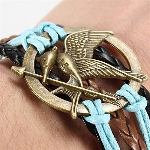 Newbaogu Leather Woven Inspired Pelle Wrap Bracelet Bird Catching Fire Trend