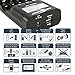 ANSMANN Powerline 4 Pro Battery Charger with Display Capacity Test & Discharge function for AAA/AA/USB + 4-Pack MaxE Pro AA