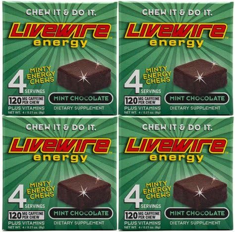 LiveWire Energy chews 4x4 pack mint chocolate