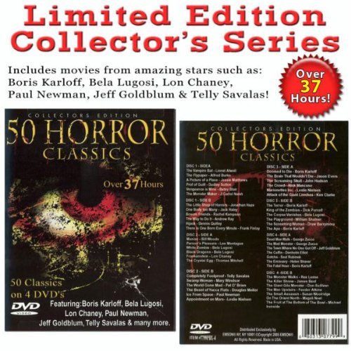 Horror Classics - 50 Movies, 4 DVD Set, Model# 72-6000