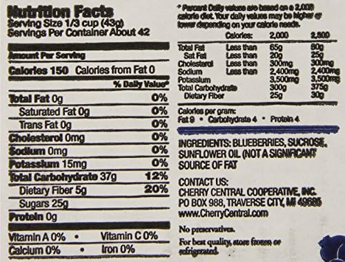 Traverse Bay Fruit Co. Dried Blueberries, 4-Pound Box