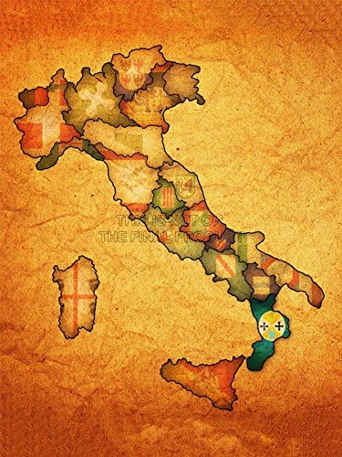 MAPS ITALIAN REGIONS ITALY SARDINIA FADED CREST FLAG DESIGN ART PRINT MP5032A