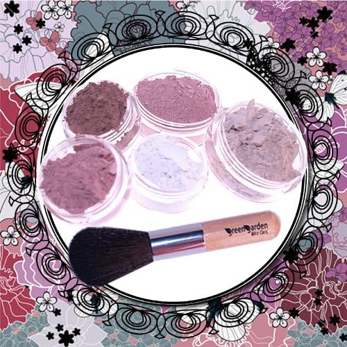 Mineral Makeup Kit, Powder Foundation 6pc Starter set, Tan Skin Color, All Natural