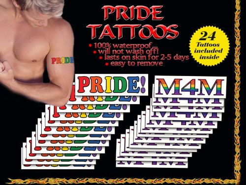 Buy Temporary Tattoos, Gay Pride, 24-Count Packages (Pack of 2)