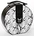 Juliana Black and White PU Round Jewellery Box with Charm