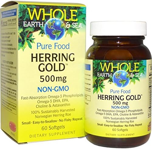 Natural Factors, Whole Earth &amp; Sea, Herring Gold, 500 mg, 60 Softgels