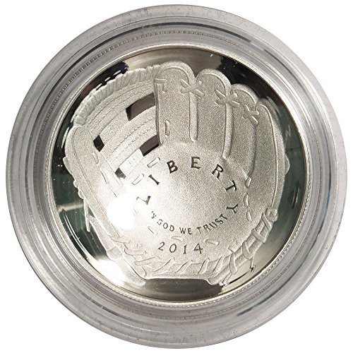 2014 P 1 Proof National Baseball Hall of Fame Silver Dollar, Box, OGP