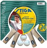 Stiga T0520 Classic 4-Player Pips Out Table Tennis Set