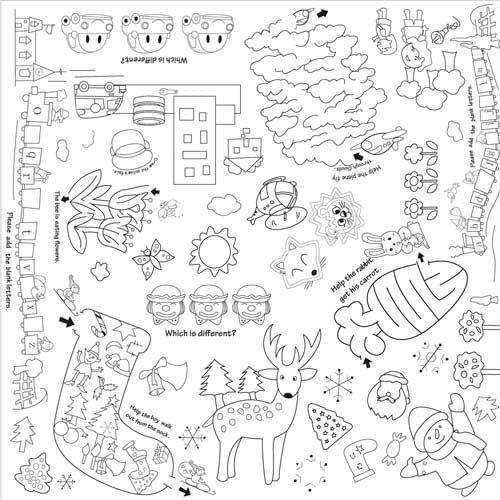 Washable Coloring Play Mat -- Maze