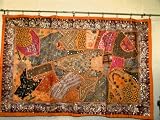Review mogulinterior.com  / Burnt Orange Beaded India Decor Vintage Tapestry Wall Hanging Throw 70x42