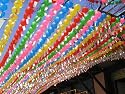 Chinese Paper Lanterns (Colorful Rows) Art Poster Print - 13" X 19"