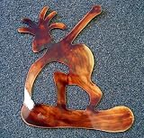 Snowboarding Kokopelli Wall Hanging Metal