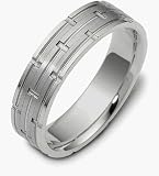 Platinum Comfort Fit Stylish 6mm Wedding Band Ring