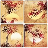 Hindostone Set of Four Asian Treasures Stone Coasters
