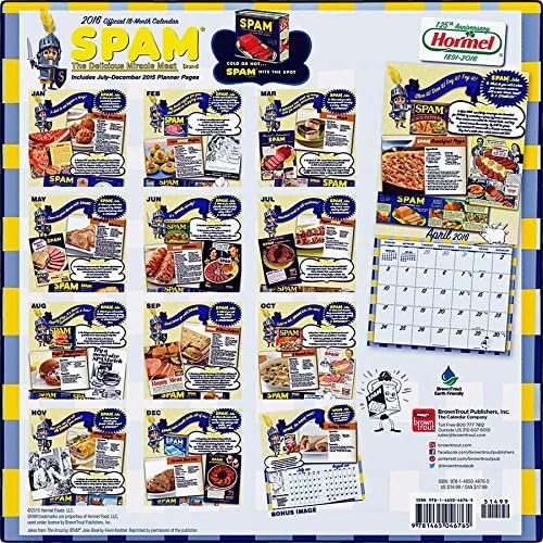 Spam 2016 Wall Calendar (12x12)
