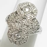 Platinum Diamond Art Deco Style Ring - 0.40 Ct.