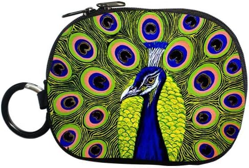 Beautiful Blue Peacock Feathers Personalized Coin Purse (Two Side)