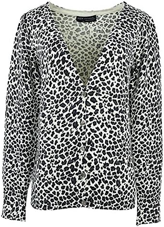 LOCOMO Black White Leopard Dotted Print Pattern Cardigan Shrug FFJ038