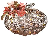 GKI Bethlehem Lighting 12-Inch 20-Light Twig Rattan Pumpkin, Battery Operated