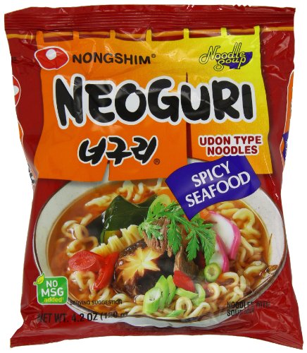 Nongshim Neoguri Spicy Seafood Udon Type Noodle, 4.2-Ounce Packages (Pack of 20)