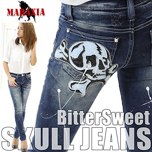 ( クラシカルエルフ ) Classical Elf 2015SS春夏マラキア スカル×ラメ ストレッチスキニー maraxia029936レディース ジーンズ デニム ドクロ ペンキ加工 格安 アウトレット