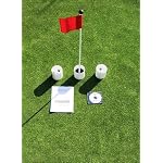 Practice Putting Green - Natural or Synthetic - Accessory Kit - 3 Cups & RED Marker Flag, DVD