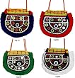 Embroidered Bags 4 Pieces Set Women Handcrafted Casual Accessoriers Pouch Case